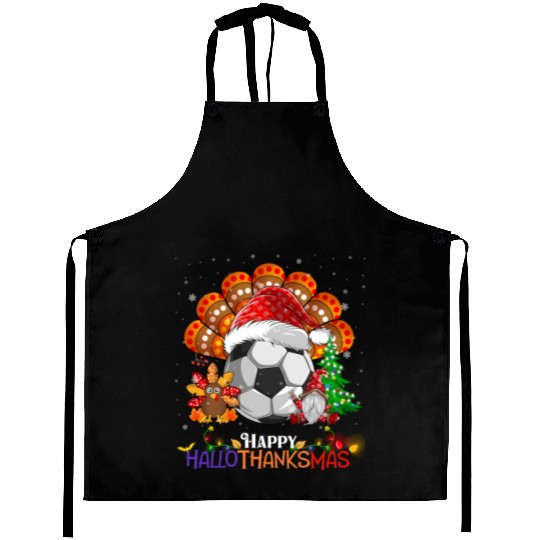 Soccer Turkey Gnome Happy Hallothanksmas Aprons