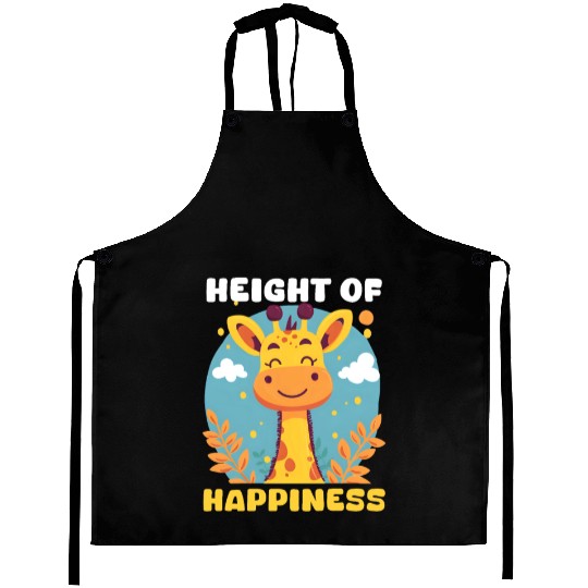 Giraffe Height Of Happiness Aprons