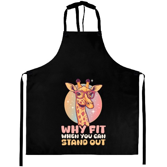 Giraffe Why Fit In When You Can Stand Out? Aprons