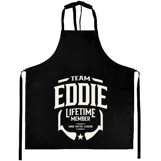 Team Eddie Lifetime Member Funny Name Eddie Aprons
