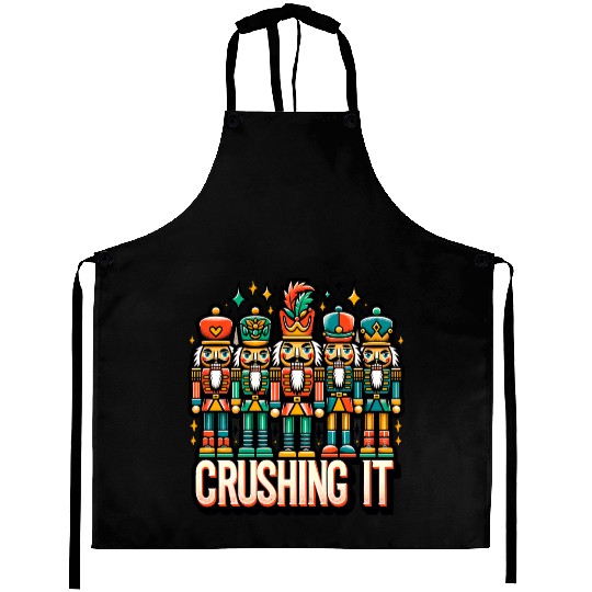 Crushin It: Nutcracker Christmas Apparel for Aprons