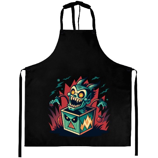 Monster Jack-in-the-Box - Retro Horror Fun Aprons