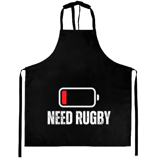 Need Rugby Low Battery Funny Rugby Player Aprons