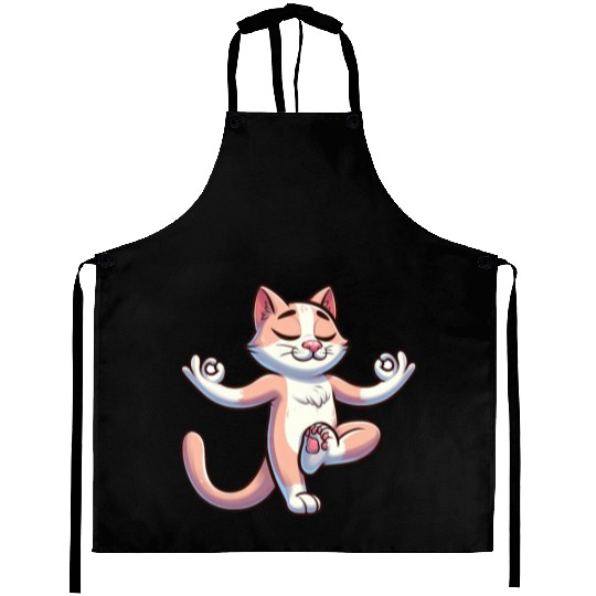 Cat Yoga Meditation Meditating Balancing Training Aprons