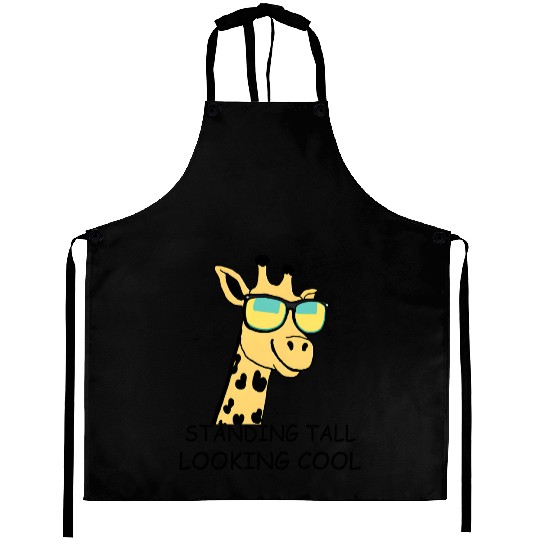 Giraffe in Sunglasses Aprons