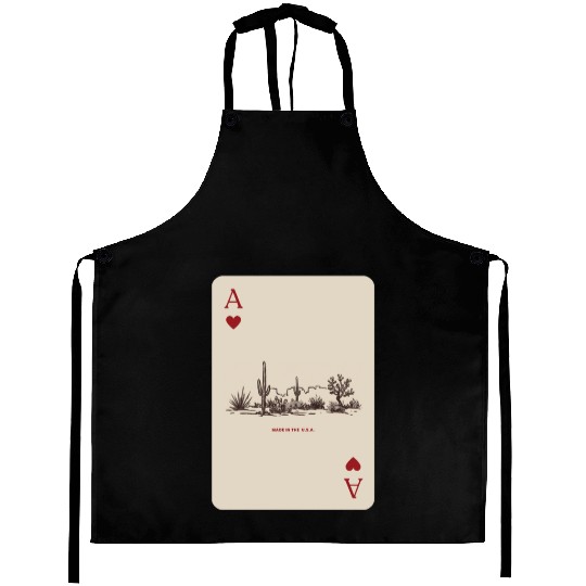 Desert Playing Card Vintage Western Landscape Aprons