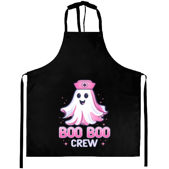 Boo Boo Crew Nurse Pink Ghost Halloween Costume Aprons