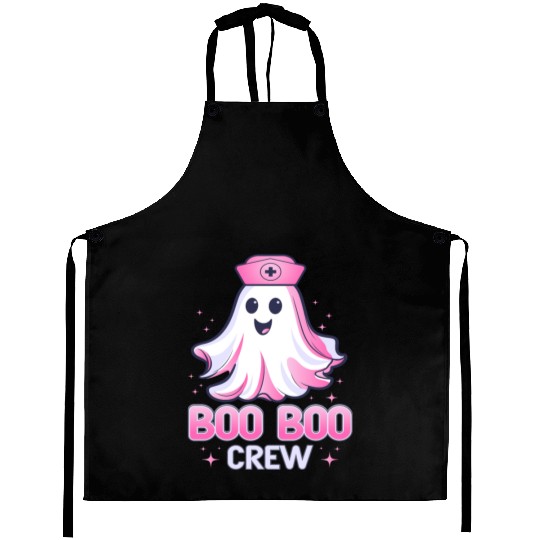 Boo Boo Crew Nurse Pink Ghost Halloween Costume Aprons