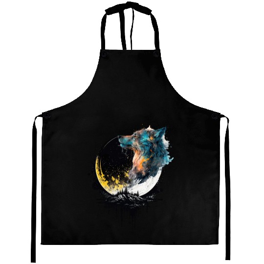 Fullmoon Wolf Aprons