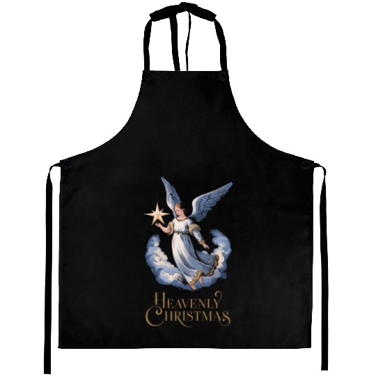 Heavenly Christmas Angel with Star Holiday Art Aprons