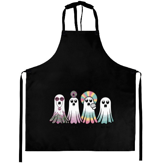 Psychedelic Retro Ghosts Groovy, Disco, Hippie Aprons