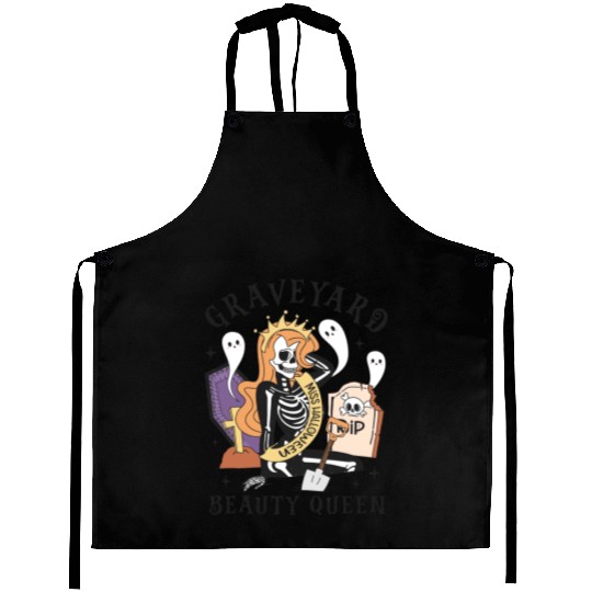 Graveyard Beauty Queen: Spooky & Funny Halloween Aprons