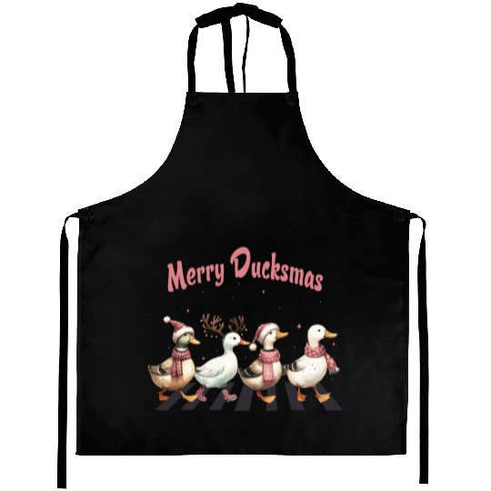 Merry Ducksmas Cute Ducks Farm Animals Christmas Aprons