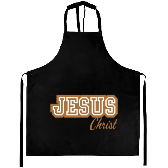 Letterman Tan Jesus Aprons
