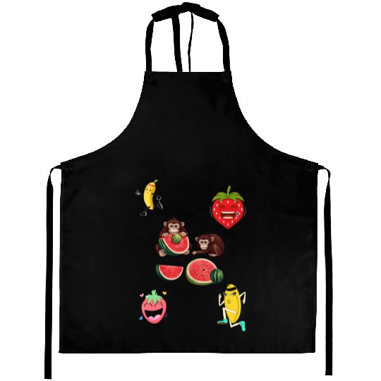 Funny fruit design. Aprons