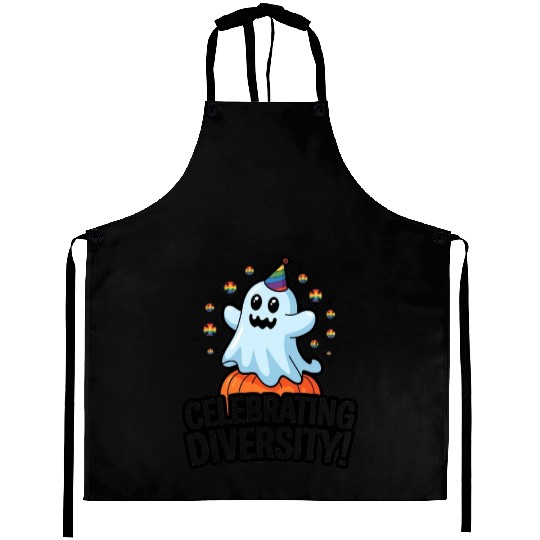 Whimsical Ghost Halloween Celebration Aprons
