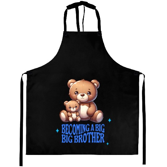 Soon I'll Be A Big Brother Cute Teddy Bears Aprons