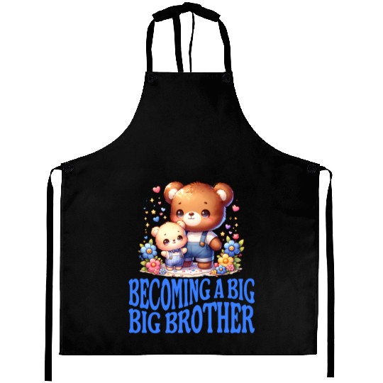 Soon I'll Be A Big Brother Cute Teddy Bears Aprons