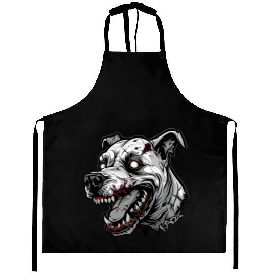 White Zombie Dog Head Aprons
