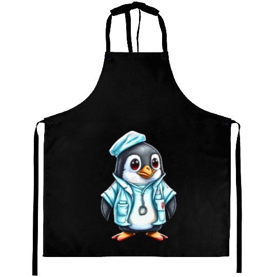 Penguin Doctor, Penguin Famila, funny penguin Aprons