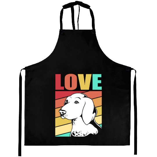 Retro German Shorthaired Pointer Dog I Love My GSP Aprons