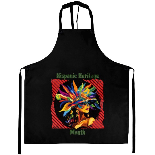 Elegant Hispanic Heritage Month Feathered Mask Aprons