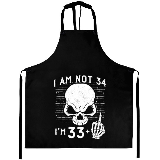 I Am 33 Plus Middle Finger - 34th Birthday Aprons