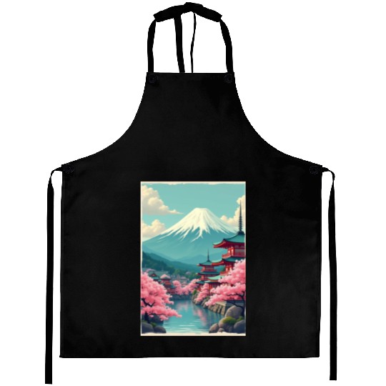 Serenity Beneath Mount Fuji Aprons