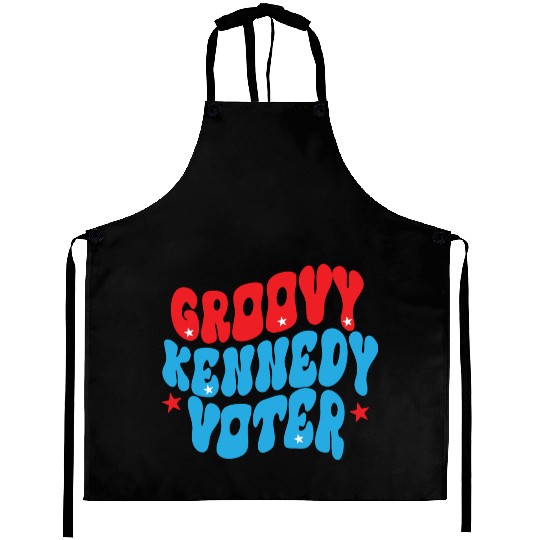 Groovy Kennedy Voter 2024 Election Men.Women. Aprons