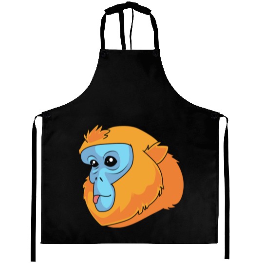Monkey Lover Golden Snub Nosed Monkey Face Aprons