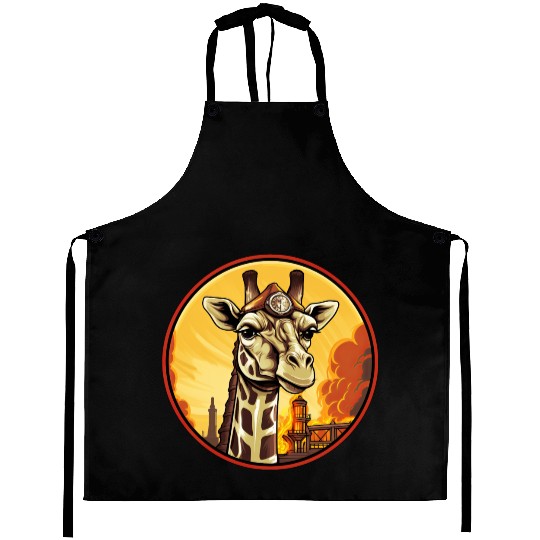Firefighter giraffe Aprons