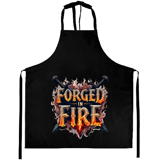 Forged in Fire - Medieval Typography Aprons