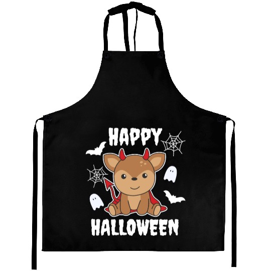 Deer Happy Halloween Cute Devil Witch Costume Aprons