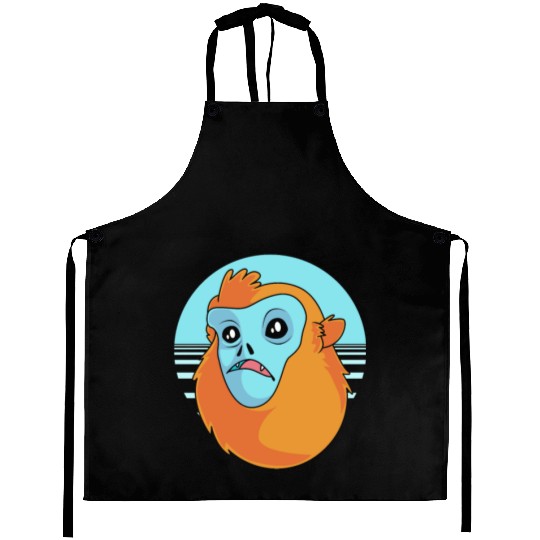 Funny Monkey Face Golden Snub Nosed Monkey Aprons