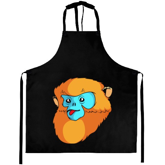 Cute Monkey Face Golden Snub Nosed Monkey Lover Aprons