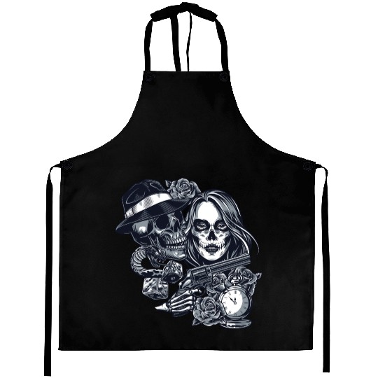 Chicano Street Art Graphic Aprons