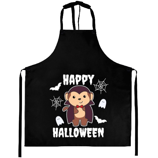 Monkey Happy Halloween Cute Vampire Costume Aprons