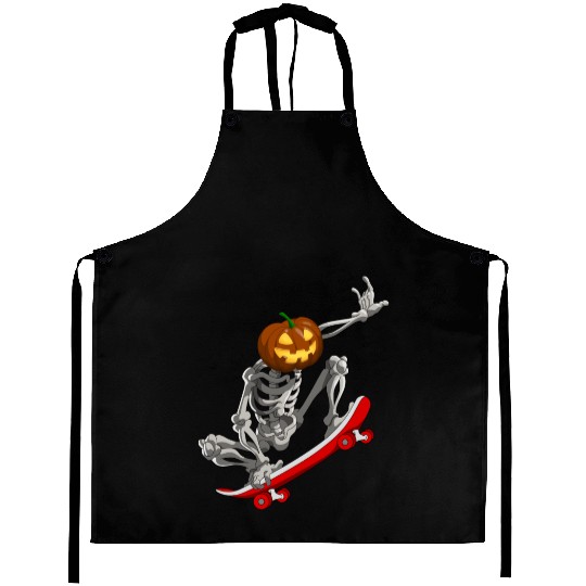 Skateboarding Skeleton Halloween Skater Skateboard Aprons