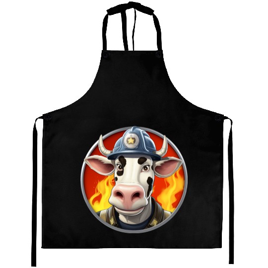 Firefighter cow Aprons