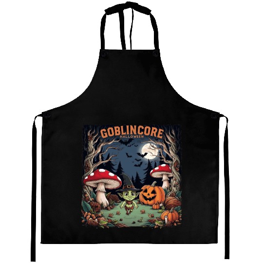 Halloween goblincore enchanted forest goblin Aprons