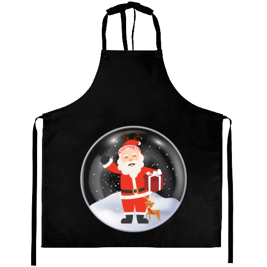 Santa’s Joy: Christmas Snow Globe Aprons