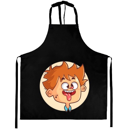 Funny Aprons Fun Loving Face Silly Stick-Out
