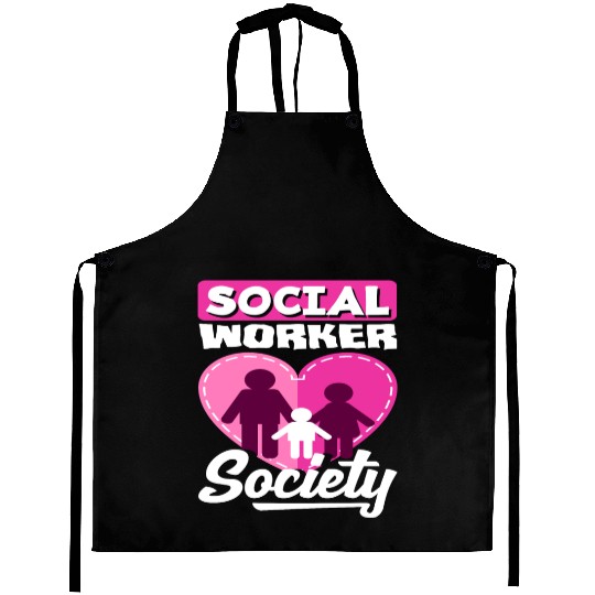 Social Worker Society Heart Family Aprons