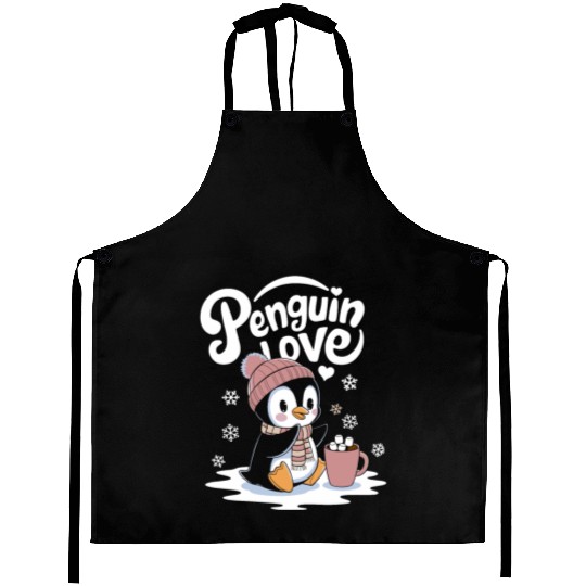 Penguin Love Winter Wonderland Cozy Vibes Aprons
