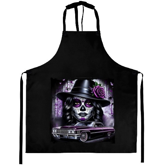 lowrider catrina Sugar skull Aprons