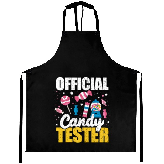 Kids Women Official Candy Tester For Candy Lover Aprons