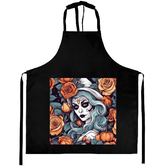 Gothic Day of the Dead Witch Aprons