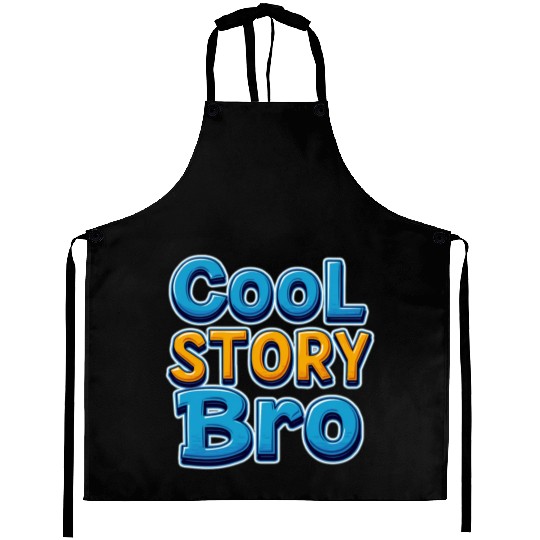 Cool Story bro Blue and Yellow Aprons