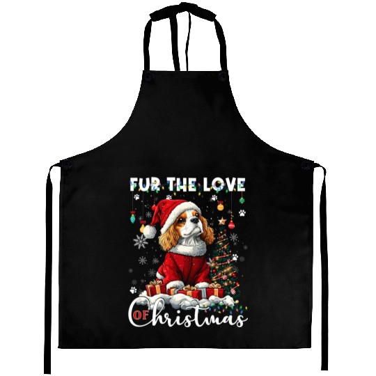 Cavalier King Charles Spaniel Christmas Tree Dog Aprons