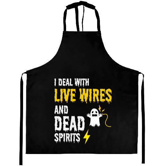 Electrician Halloween Humor Live Wires Dead Ghost Aprons